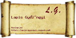 Lapis Gyöngyi névjegykártya